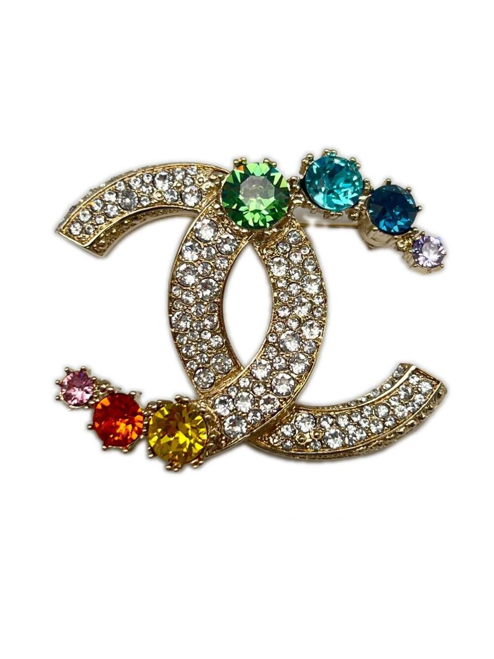 Chanel Cc Logo Brooch Sterling Silver #299465C10B
